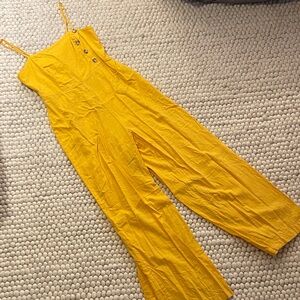 Urban outfitters Yellow Women's Jumpsuit sleeveless size 4 linen blend
